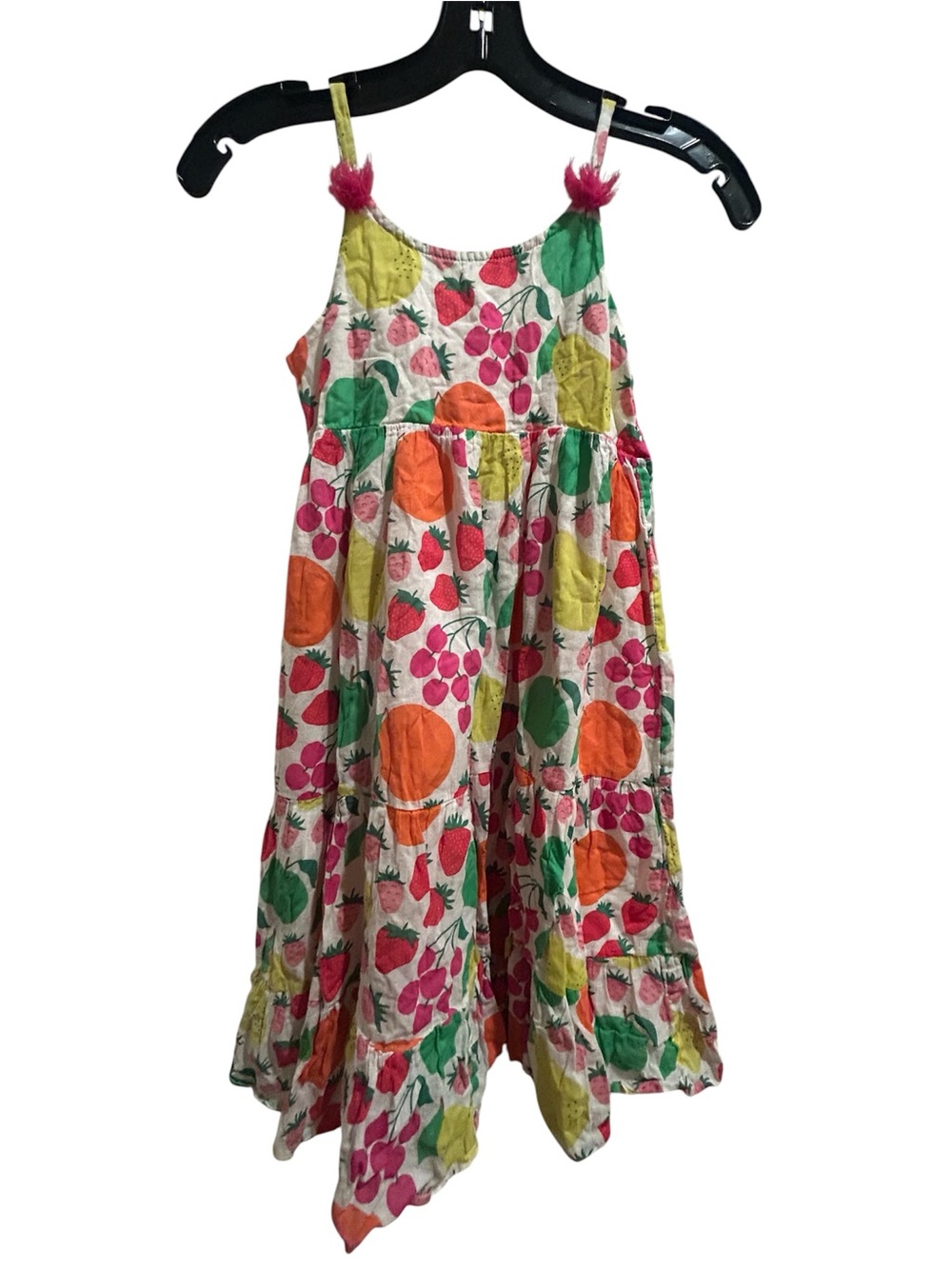 Boden Girls Fruit-Print Sundress in Whire, Pink, Orange & Green 9-10Y